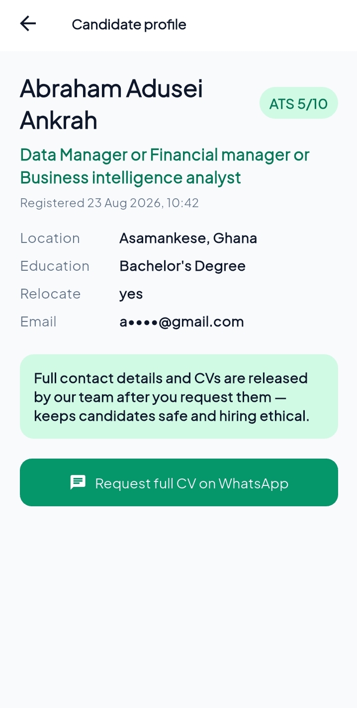 No Fee Jobs Business app — Profile